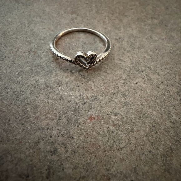 Pandora Silver Heart Ring with Sparkling Stones - Picture 2 of 3